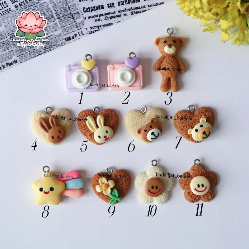 پلاک فانتزی خمیری با حلقه استیل