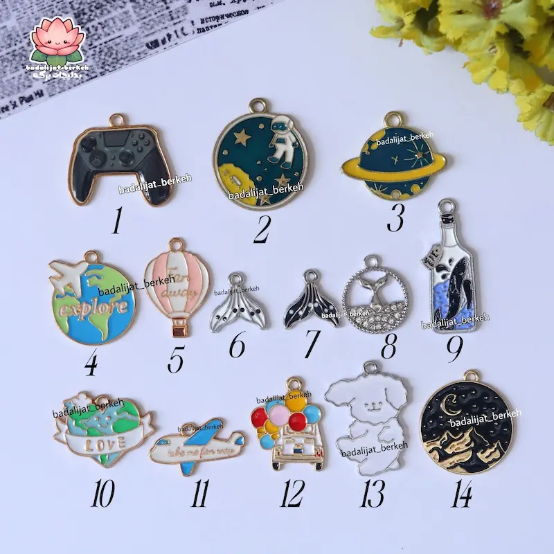 پلاک فانتزی با حلقه استیل 