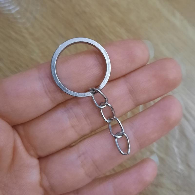 حلقه جاسوییچی تخت رنگ نقره ای 