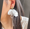 گوشواره گلبرگی پارچه ای پاپیون قلبی
