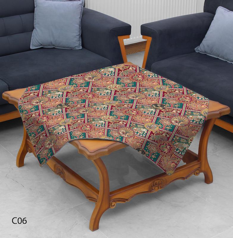 رومیزی سنتی طرح خشتی با نقوش اصیل ایرانی مدل C06