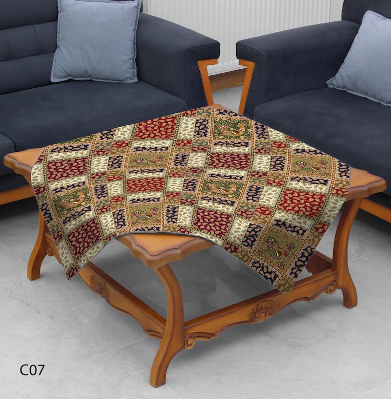 رومیزی طرح سنتی بته جقه و پرنده مدل C07