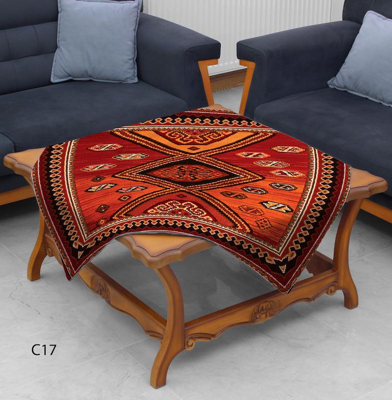 رومیزی با طرح بوته جقه و رنگ زمینه مشکی مدل C17