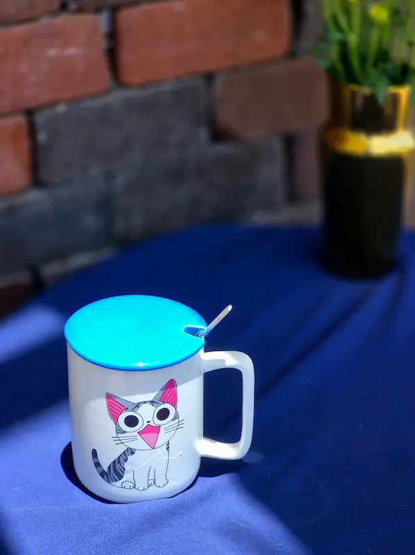 ماگ سفید طرح گربه