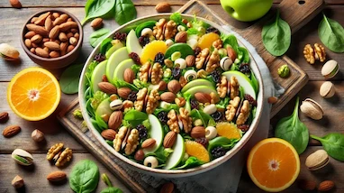ترکیب ایده‌آل سالاد و آجیل: نقش مغزگردو و مغز تخمه