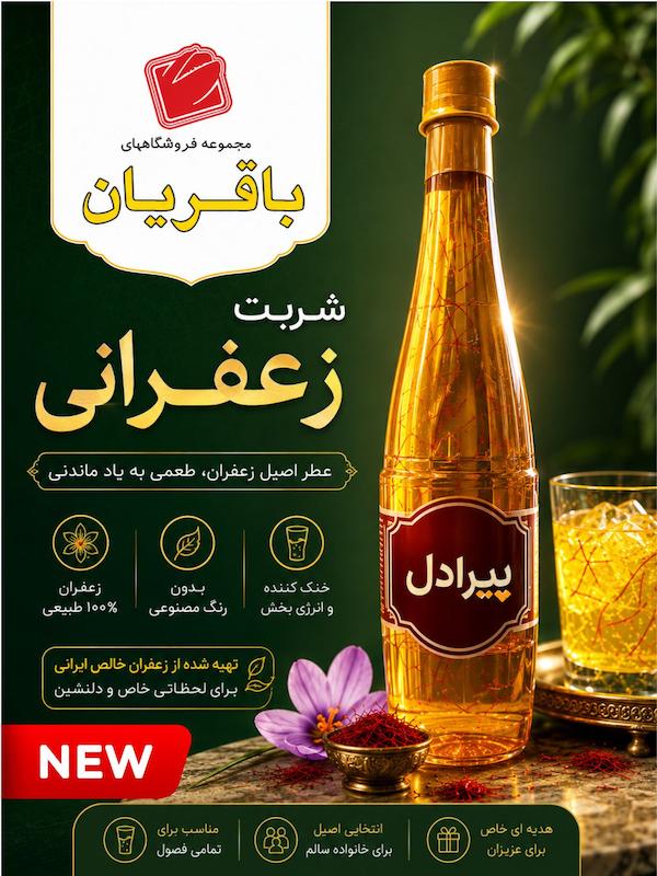 شربت زعفرانی برند پیرادل