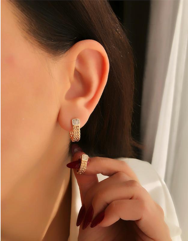 گوشواره بافت حصیری ژوپینگ 