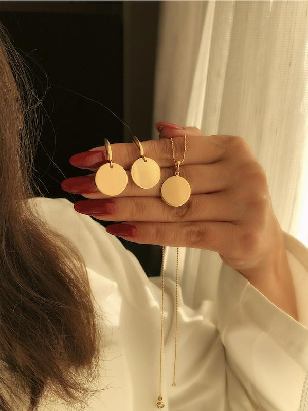 نیم ست( پلاک و گوشواره) سکه ژوپینگ‌