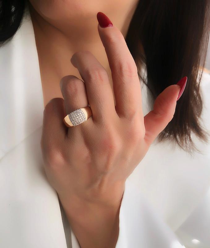 انگشتر مربعی گلد ژوپینگ‌