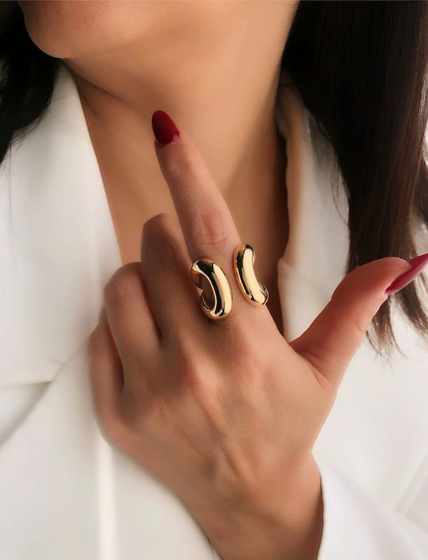 انگشتر آیینه ای دو طرفه جناغی 