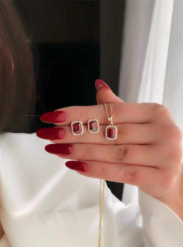 نیم ست قرمز آتشین ژوپینگ‌