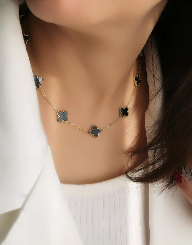 زنجیر ونکلیف مشکی استیل ‌