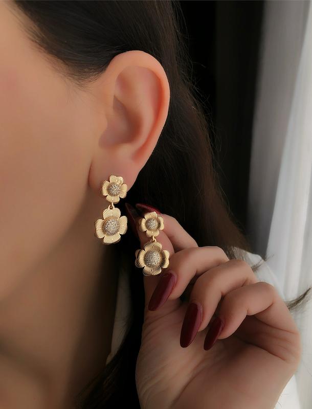 گوشواره فلاور ریوا ژوپینگ‌