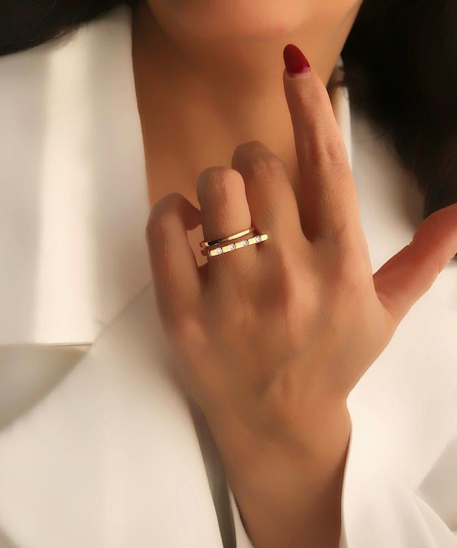 انگشتر دایره مربع ژوپینگ‌