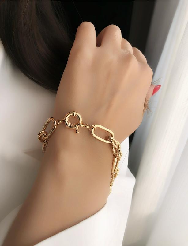 دستبند زنجیری با قفل ملوانی لیلو ژوپینگ‌