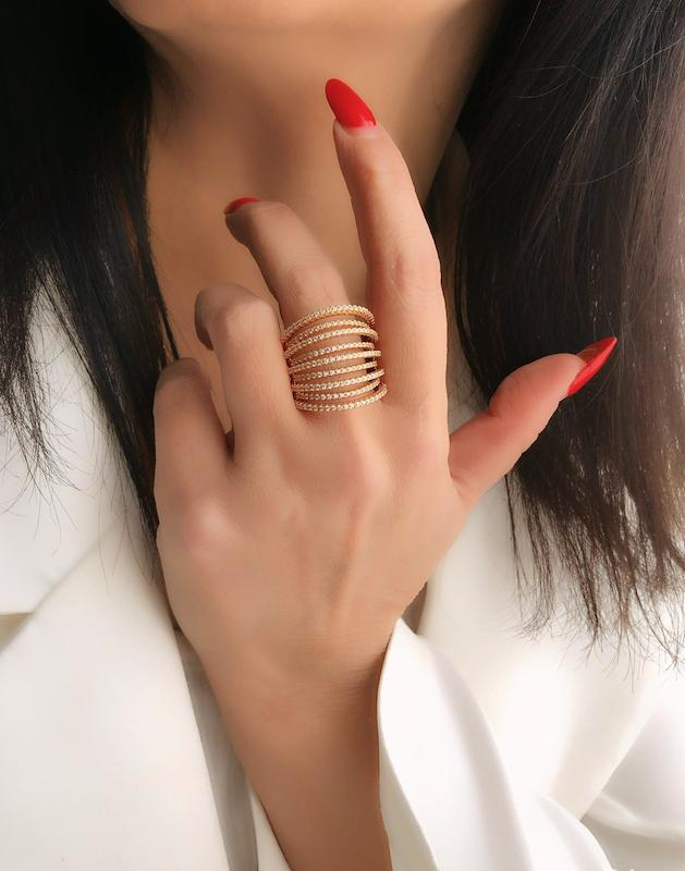 انگشتر پهن چند رج لیسو ژوپینگ 