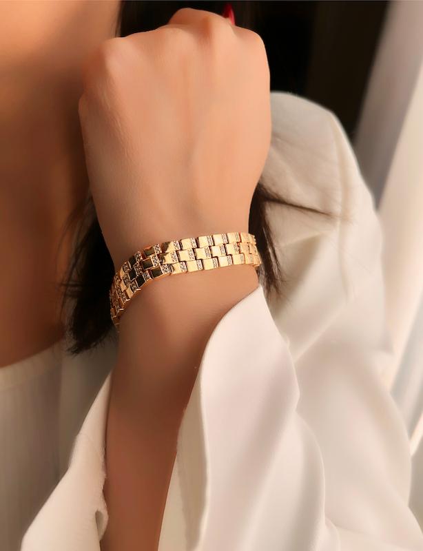 دستبند پهن موزاییکی رولکس  