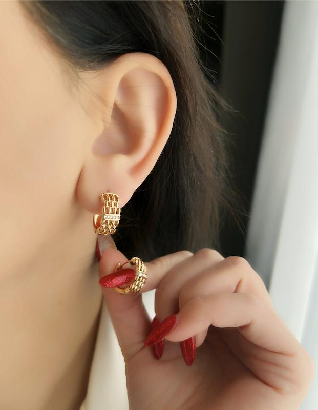 گوشواره توری طرح رولکس