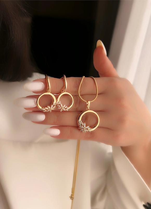 نیم ست ( پلاک و گوشواره) تلی