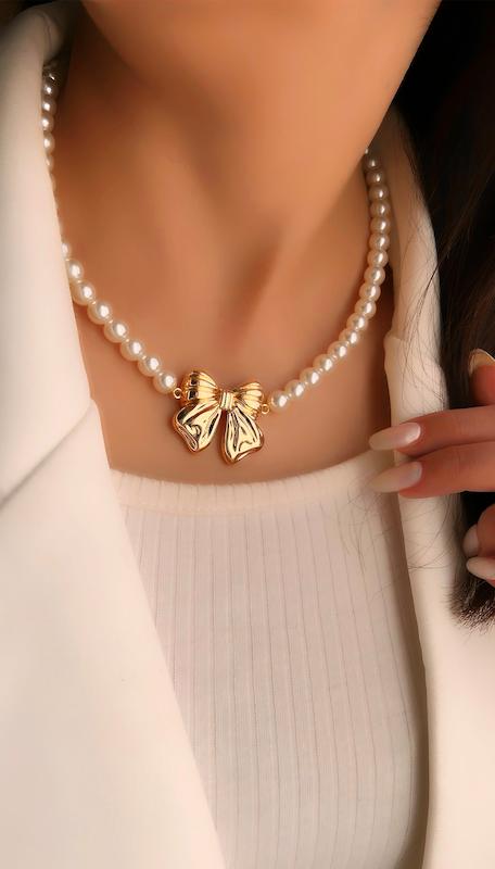 زنجیر پاپیون مرواریدی