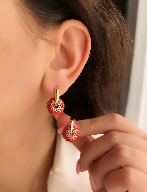 گوشواره مینا کاری ژوپینگ‌