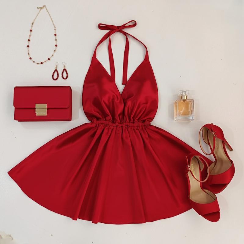 پیراهن سرخه قرمز روشن 🎀