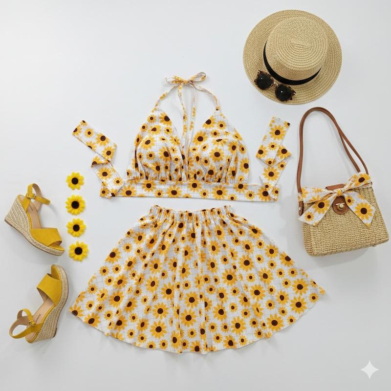 ست کراپ دامن آفتاب 🌼🌻