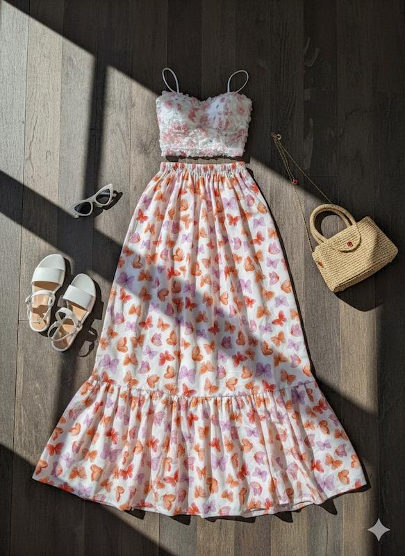 کراپ دامن پروانه 🦋