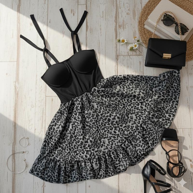 پیراهن پلنگی اطلس 