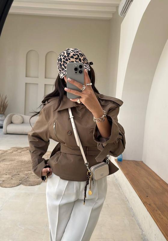 ترنچ کت cookie رنگ خاکی تیره 