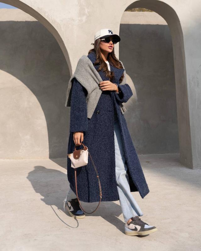 پالتو بلند سرمه ای 