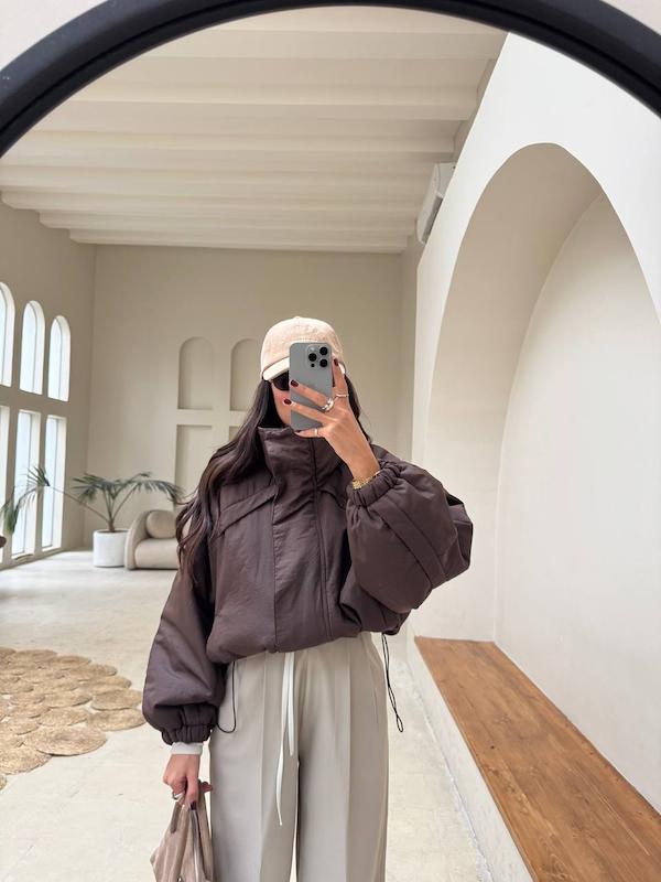 کاپشن puff قهوه ای 