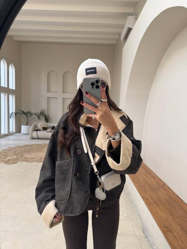 کت دو‌رو‌قهوه ای تیره 