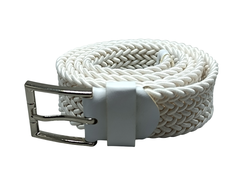 کمربند زنانه بافت حصیری سفید