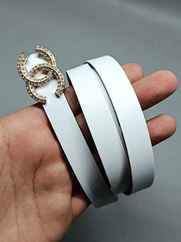 کمربند زنانه Chanel سفید1.5سانت