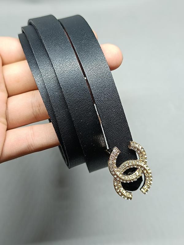 کمربند زنانه Chanel مشکی1.5سانت