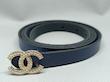 کمربند زنانه Chanel سورمه ای1.5سانت