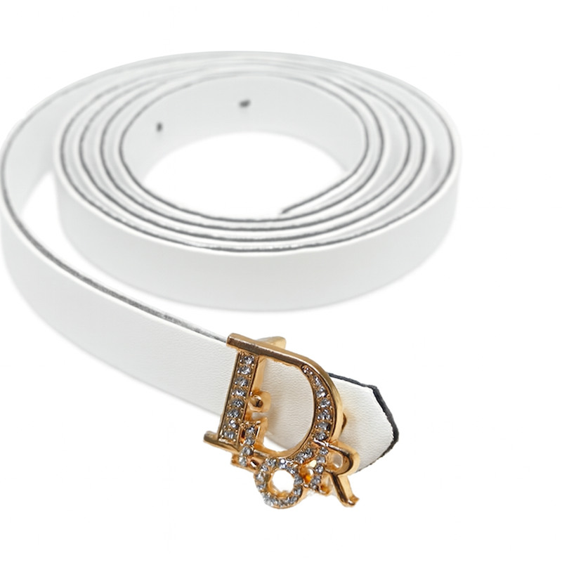کمربند زنانه Dior سفید1.5سانت