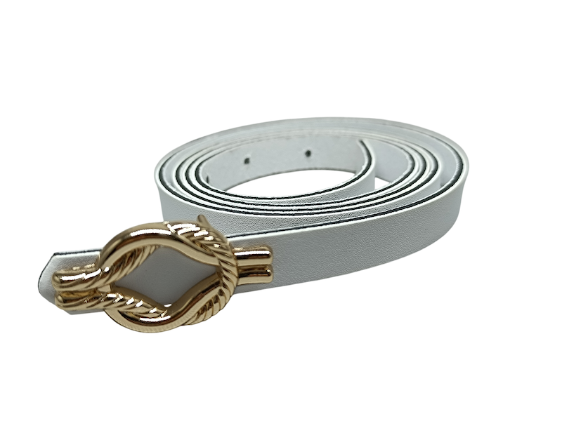 کمربند زنانه طنابی سفید 1.5سانت