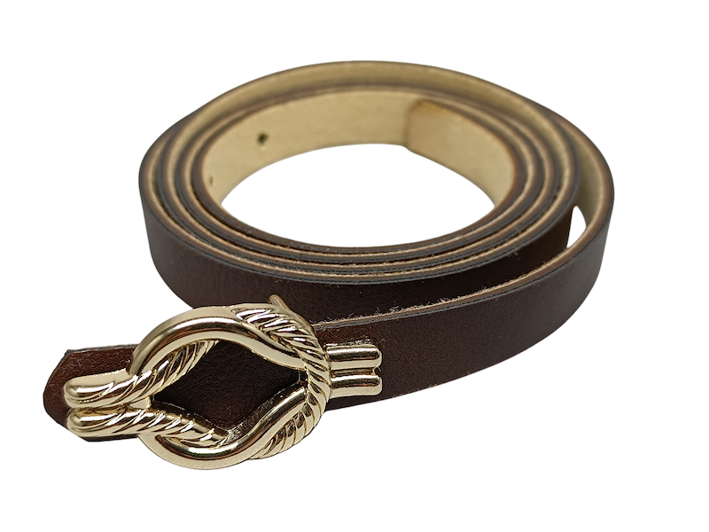 کمربند زنانه طنابی شکلاتی 1.5سانت