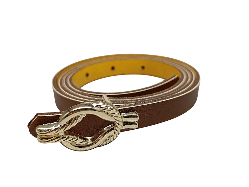 کمربند زنانه طنابی قهوه ای 1.5سانت