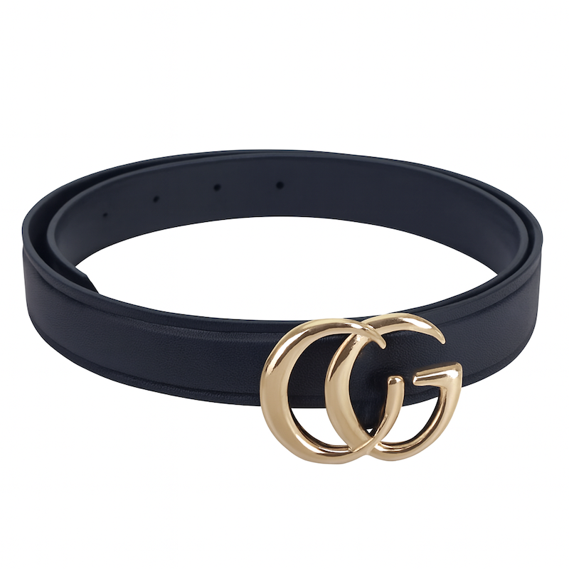 کمربند زنانه پلاکی 2.5 سانت CG مشکی 