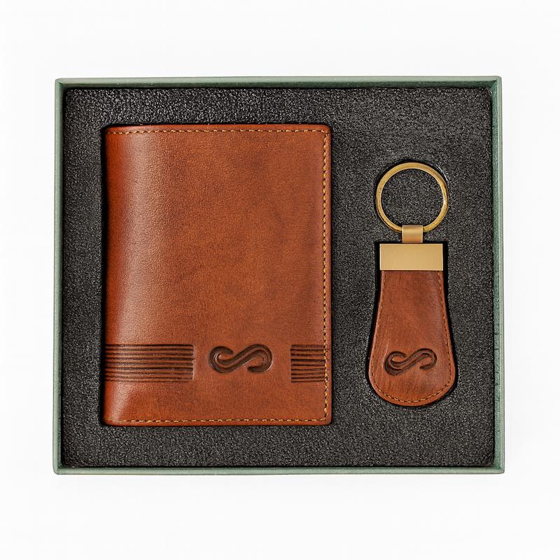 ست کیف پول و جاسوییچی چرم اصل Atrina