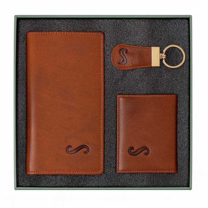 ست کیف کمربند جاسوییچی چرم اصل Atrina 