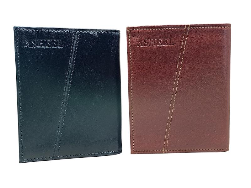 کیف پول مردانه آشیل دو رنگ جلو دوخت