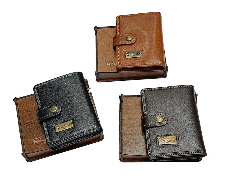 جا کارتی چرم فرگاما دکمه دار (بسته 3 عددی)