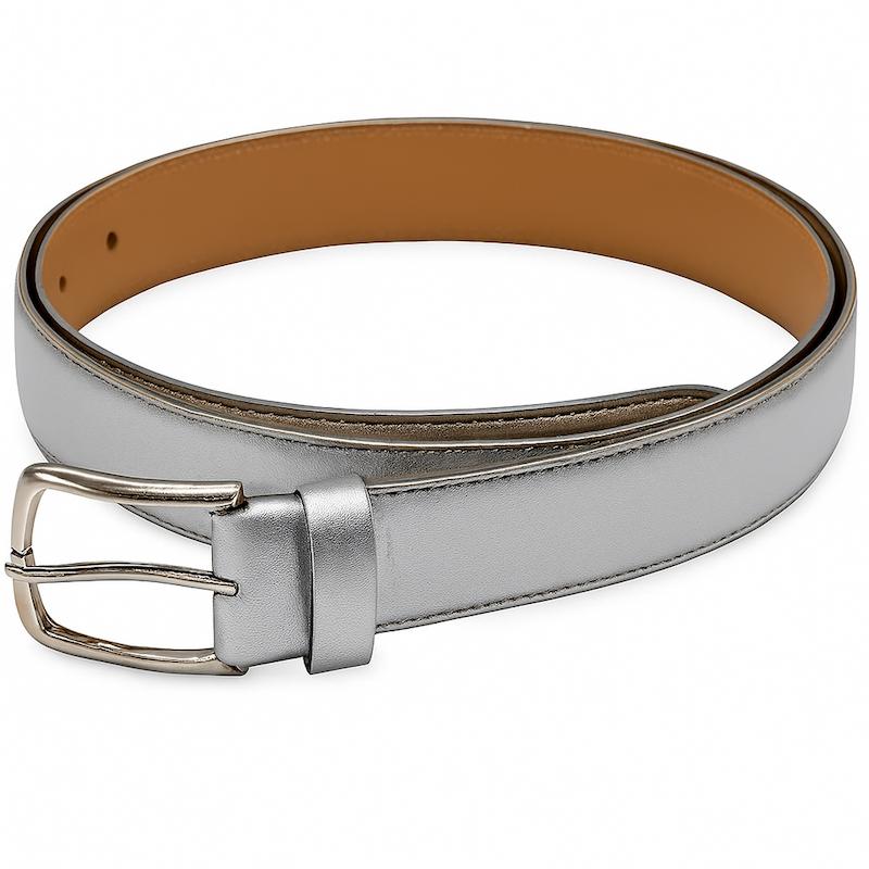 کمربند زنانه نقره ای مات