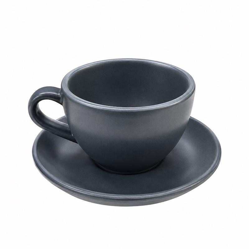 فنجان کاپوچینو رنگ ذغالی وارداتی ۱۲ پارچه