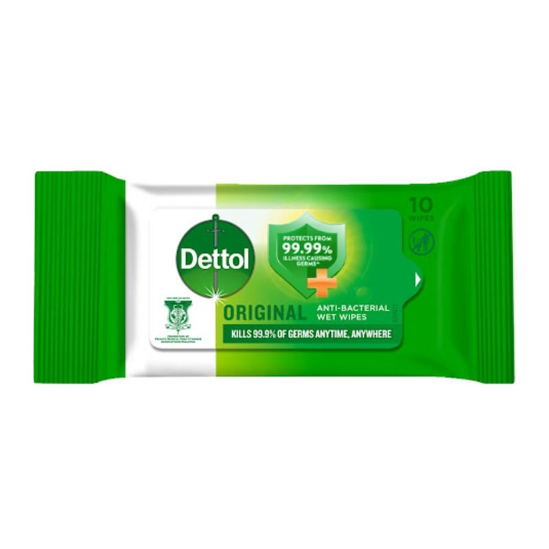 دستمال مرطوب دتول Dettol Original بدون نیاز به آبکشی بسته 10 عددی