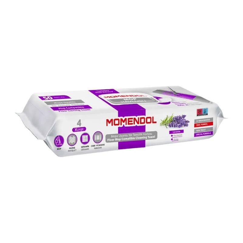 یدک حوله تی زمین شوی رایحه لوندر 50 عددی Momendol Lavanta 